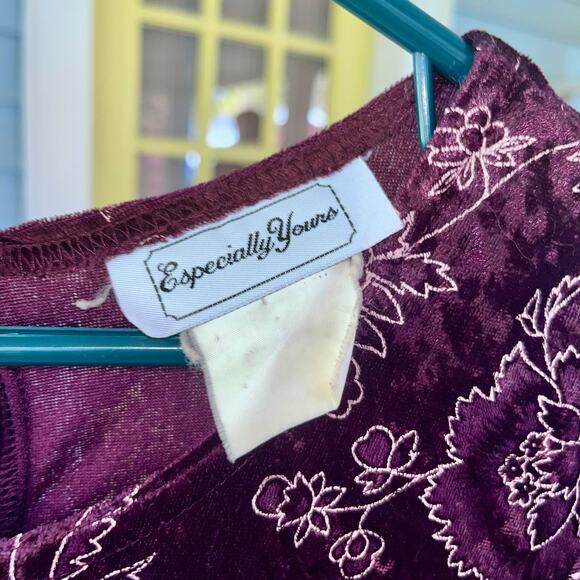 Vintage 90s stretch velvet floral maxi dress - Picture 3 of 3